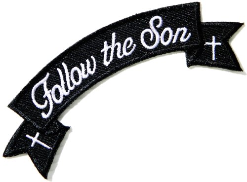 Follow the Son Jesus Christian Cross Funny Motorcycles Outlaw Hog MC Biker Rider Hippie Punk Rock Jacket T-shirt Patch Sew Iron on Embroidered Sign Badge