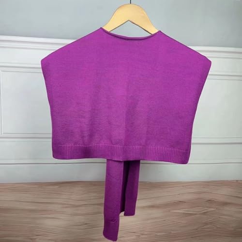 Image of WaJuemy Sweater Shawl Wraps for Women Sweater Knitted Knotted Shawls Travel Casual Scarf Cape Shoulder Tops Fashion Wrap