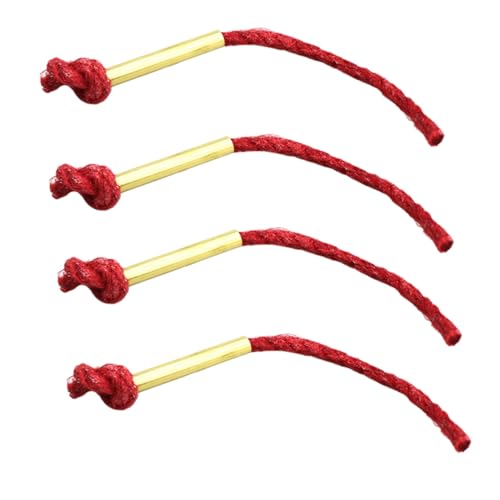 DINHEAROM 4Pcs Waxed Fire Rope for Camping Hiking and Outdoor Use Portable Flame Starter Supplies with Sleeve Control for Safe Ignition of Campfires and Grills