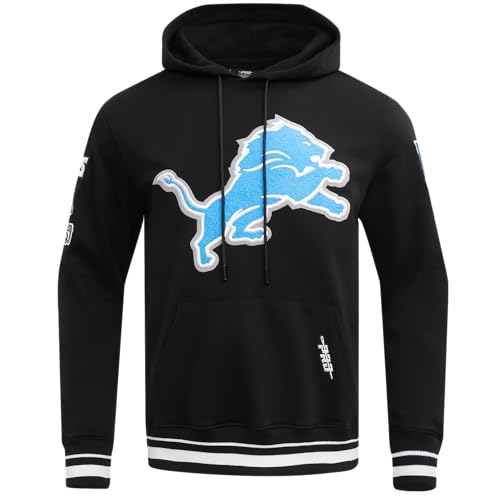 Pro Standard Mens NFL Detroit Lions Mash Up Pull Over Hoodie Black 2XL