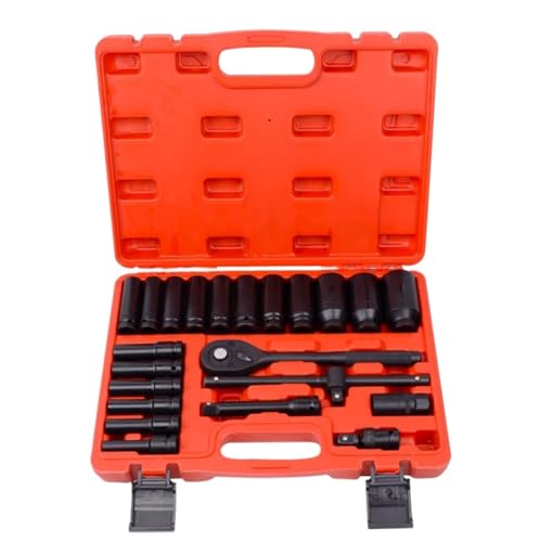 MEIZHITU Hand Tools Socket Set 22-Pieces Mechanics Tool Set Pneumatic Long Socket Set Repair Tool Kit With Case Mechanic Tool Kit