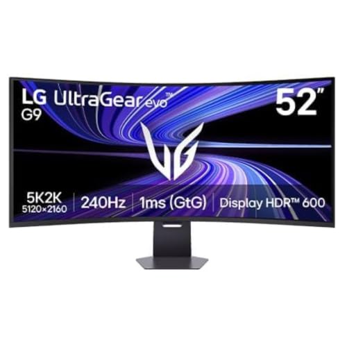 LG Ultragear™ 52G930B-B 52 Zoll 21:9 Curved 5K2K VA Gaming Monitor, 240Hz, DisplayHDR™ 600, AMD FreeSync Premium, USB-C (90W), Schwarz