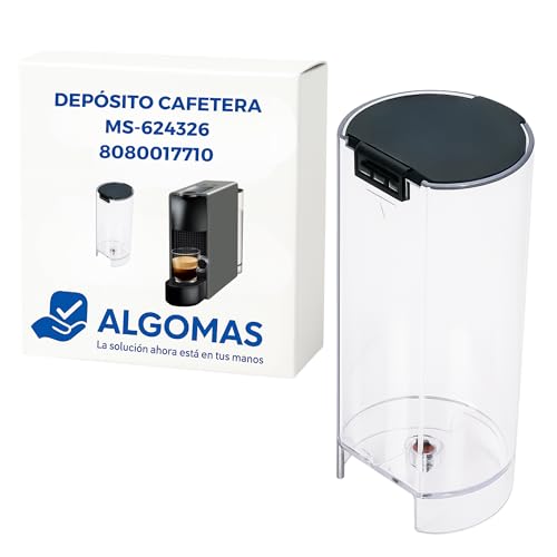 ALGOMAS® Depósito de Agua Compatible con Nespresso Essenza Mini MS-624326 8080017710 | 0,6L Transparente | Repuesto Sustitución Cafetera XN110 | Instalación Fácil