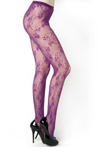 Three Leaf Clovers and Curlicue Vines Fishnet Pantyhose Queen Plus Size2