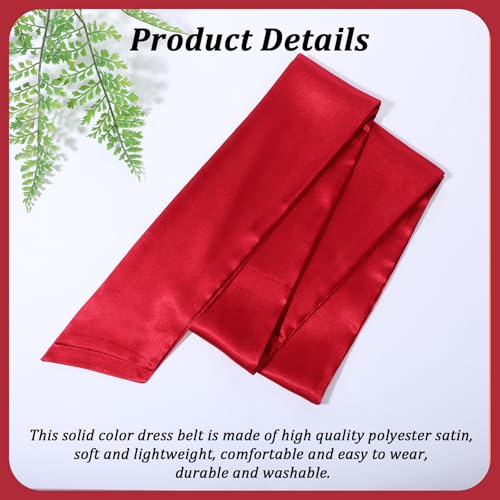 Red Sash Belt Wedding Satin Sash Belt for Women Dress Bridal Belts Smooth Waist Belts for Party Special Occasion Ribbon, 3.74 Inch Wide3