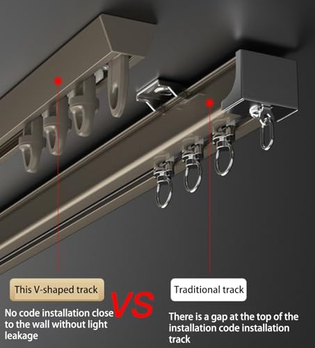 UltraThin Curtain Track for Bay WindowsInvisible Slide Rail with Pulley Top Installation Aluminium Ceiling Fix for Living Room Bedroom Hotel Partitions. - Image 6