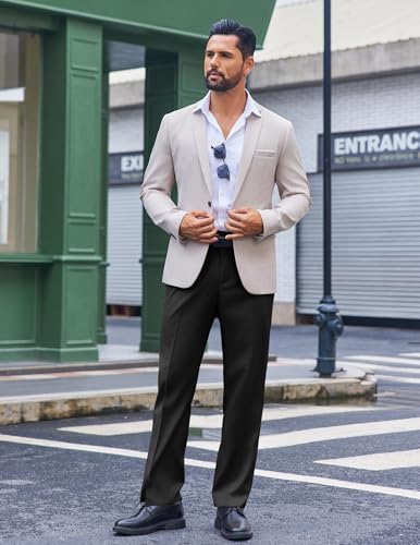 COOFANDY Men's Classic Fit Dress Pants Flat Front Straight Casual Pant Expandable Waist Suit Pant3