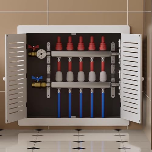 JINGJIAOPLSD Cache-radiateur Blanc, Double Porte Grille Horizontale à Lattes Meuble Radiateur, Lavable, pour Plafonds, Plomberie et Grenier(55x55cm/21.7x21.7in)