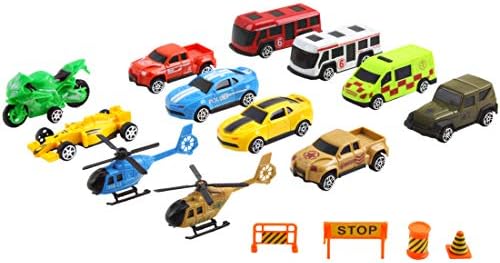 deAO Transporter Truck Carrycase for Cars Set Carrier Including a Total of 12 Vehicles, Accessories and Play Map, Multicolor/Assorted