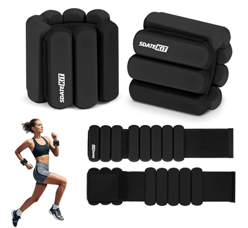 Image of Wrist Ankle Weights for Women 2 Pack(1lb Each), Ideal for Strength Training | Adjustable Silicone Wearable Arm and Leg Weights for Pilates, Gym, Yoga, Cardio. Waterproof, Anti slip, Sweat Proof