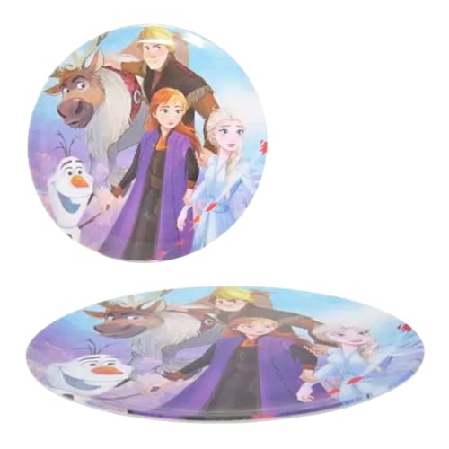 Prato de Melamina Infantil Redondo Raso Frozen