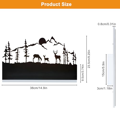 Image of Wall Sconce lamp, LED Wall Mounted Light Indoor Wall Light with Cartoon Animal Pattern Design, Metal Acrylic Wall Lighting for Living Room Bedroom Hallway 3000K Warm Light, 12W (Sunset Deer)