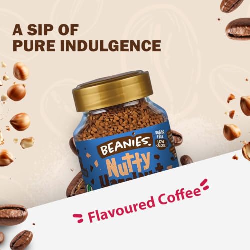 Image of Beanies Nutty Hazelnut Flavoured Instant Coffee | 50g | Freeze Dried Coffee with Rich Hazelnut