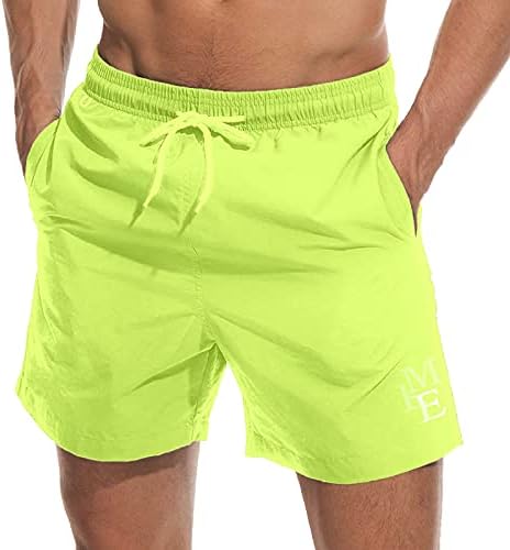 vxsvxm Fashion Short Mens Swim Trunks Boardshorts Quick Dry Swimwear with Mesh Lining/Pockets Yellow