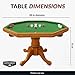 Hathaway Kingston 3 in 1 Octagon Poker Table, Dining & Bumper Pool Table for Game Rooms - Durable Hardwood, Sturdy Legs, Smooth Playfield - Includes Bumper Balls, Cues, Chalk, Brush - Oak