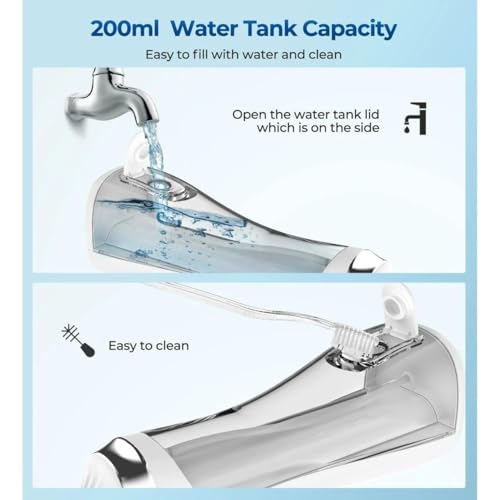 Image of Water Flosser Portable Oral Irrigator with 3 Modes, 4 Jet Tips, Cordless Rechargeable with 220ml Detachable Water Tank, IPX7 Waterproof (White,Green,Pink)-Multicolor (New Water Flosser)