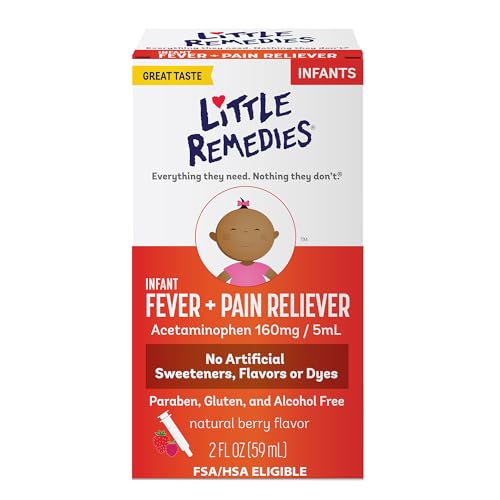 Image of Little Remedies Baby Medicine, Infant Fever and Pain Relief with Acetaminophen, Berry Flavor, 2 Fl Oz