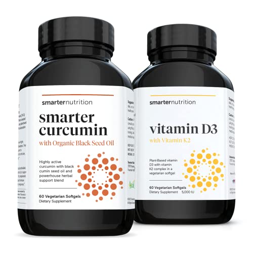 Smarternutrition Curcumin - Potency And Absorption + Plant-Based Vitamin D3 Immune Support With Vegan K2 Complex #TOP20