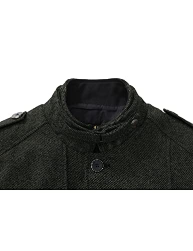 Image of Wantdo Men's Wool Blend Jacket Stand Collar Windproof Pea Coat