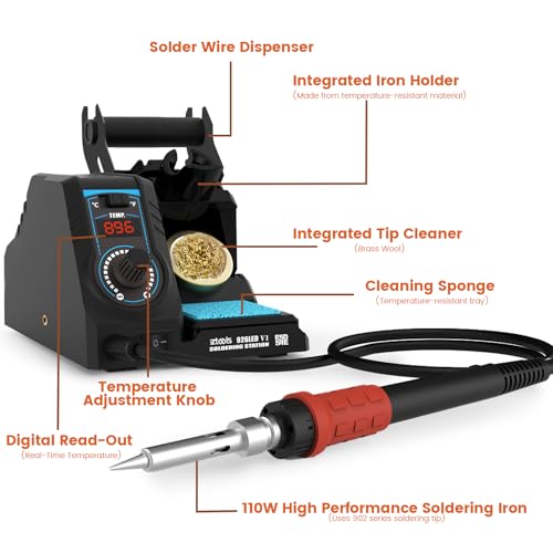 Image of 926LED V1 110W High-Power Compact Soldering Iron Station Kit w Temp Control