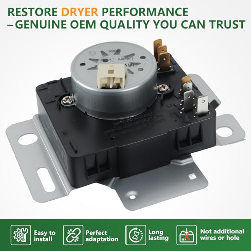 Image of W10745654 W10857611 Dryer Timer Replacement, Genuine OEM Quality, Replaces W10436306, WPW10436306, AP5999276, Fits Whirlpool Maytag Admiral Crosley Amana Roper Dryers, 2-Year Warranty