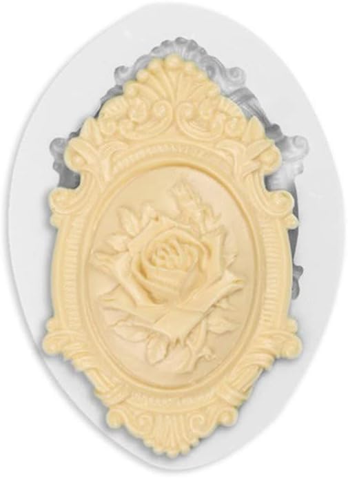 Miniatura 4 de Cestony Marco de fotos de rosa retro europeo en relieve Moldes de silicona para pastel de fondant galletas galletas jabón, pudín de azúcar,