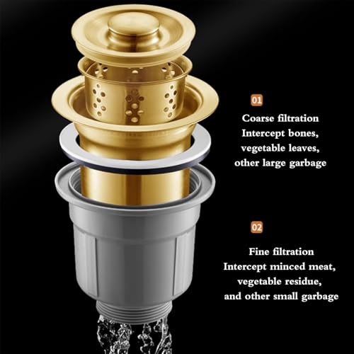 Fregadero utilitario de doble agujero con cesta de drenaje de sifón de acero inoxidable, lavabo grande y pequeño para cocina, restaurante, despensa, apartamento