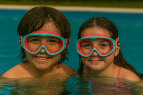 Image of VRT Kids /Men /Women Swimming Goggles Diving Goggles Anti Fog Silicone Waterproof Swimming Goggles (Green & Dark Pink)