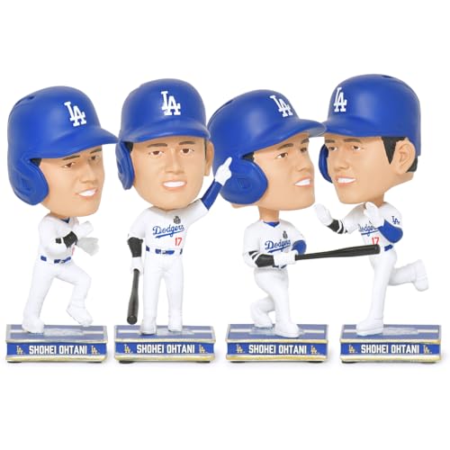 FOCO 大谷翔平 ワールドシリーズチャンピオン miniビッグヘッド 4.5インチ 4体セット ロサンゼルス ドジャース 2024年 優勝 メジャーリーグ公認 MLB公認 ボブルヘッド [並行輸入品]のサムネイル
