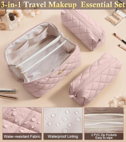 Image of Travel Makeup Bag, Large Capacity Puffy Toiletry & Cosmetic Bag for Women