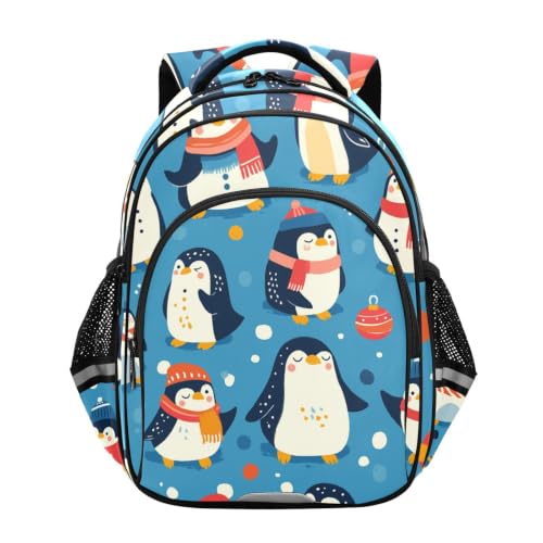 Cartable scolaire pingouins bleus pour l'école et les sorties