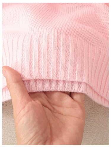 Image of BEAUDRM Girl's Bow Sweater Crew Neck Cute Sweaters Long Sleeve Knit Pullovers Sweater