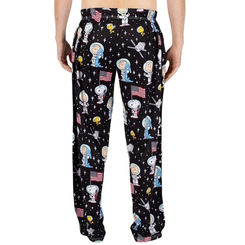 Image of BRIEF INSANITY Peanuts Character Pajama Pants for Men & Women, Soft Snoopy Pajamas with Side Pockets & Elastic Waist