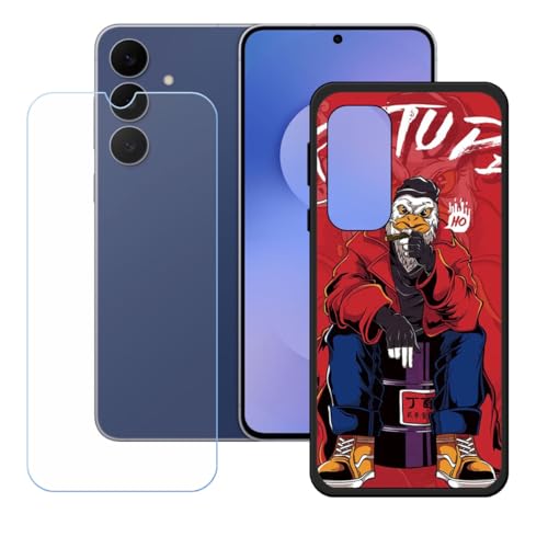 BMPNLSZ �K�p Samsung Galaxy S25 FE�p+HD�����K���X�ɓK�����ėpTPU�P�[�X�A�V���J�Q���P�[�X�o���p�[�ی�o�b�N�P�[�X-Samsung Galaxy S25 FE�p�ɓK����9�d�x�X�N���C�u�h�~�X�N���[���v���e�N�^(6,7") 