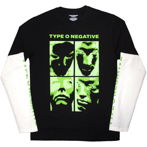 Type O Negative Faces Layered Long Sleeve T Shirt Size L