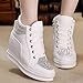 Ckrola Womens Fashion Platform Shoes Hidden Wedge Heel High Top Sneakers for Women Platform Boots Working Shoes Women