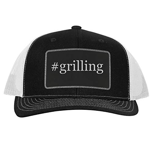 #Grilling - Leather Hashtag Black Patch Engraved Trucker