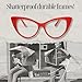 ShadyVEU Super Cat Eye Vintage Inspired Fashion Mod Clear Lens Sunglasses (Red Frame, Clear Lens)
