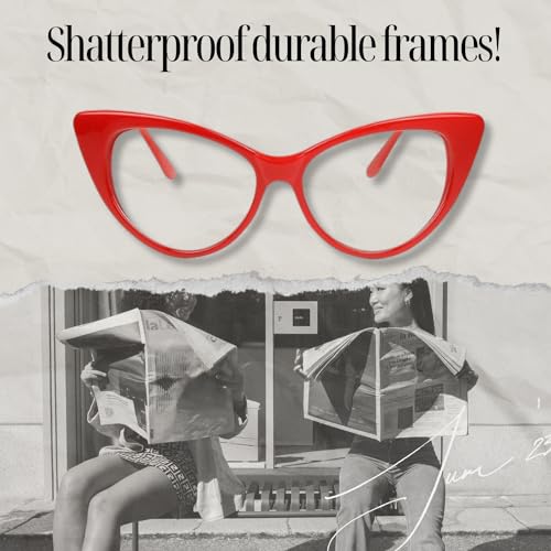 ShadyVEU Vintage Cateye Sunglasses UV Protection Non Prescription Clear Lens Chic Retro Fashion Mod2