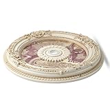 KIOMIMI Decorative Ceiling Medallion, Vintage Round Floral Pattern with Purple Accents, Ornate Victorian Style, 23.6in Diameter