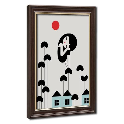 Poster fille endormie dans un jardin fantastique, toile déco pour chambre zen 30x45 cm