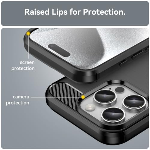 Coque iPhone 16 Pro fine en TPU robuste avec protection antichoc noire - 6