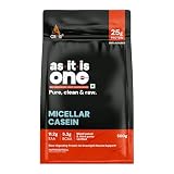 AS-IT-IS One Micellar Casein - Slow Releasing Protein, Unflavoured & Unsweetened 500gms, Supports Muscle Repair & Growth, Ideal for Nighttime Recovery 500g