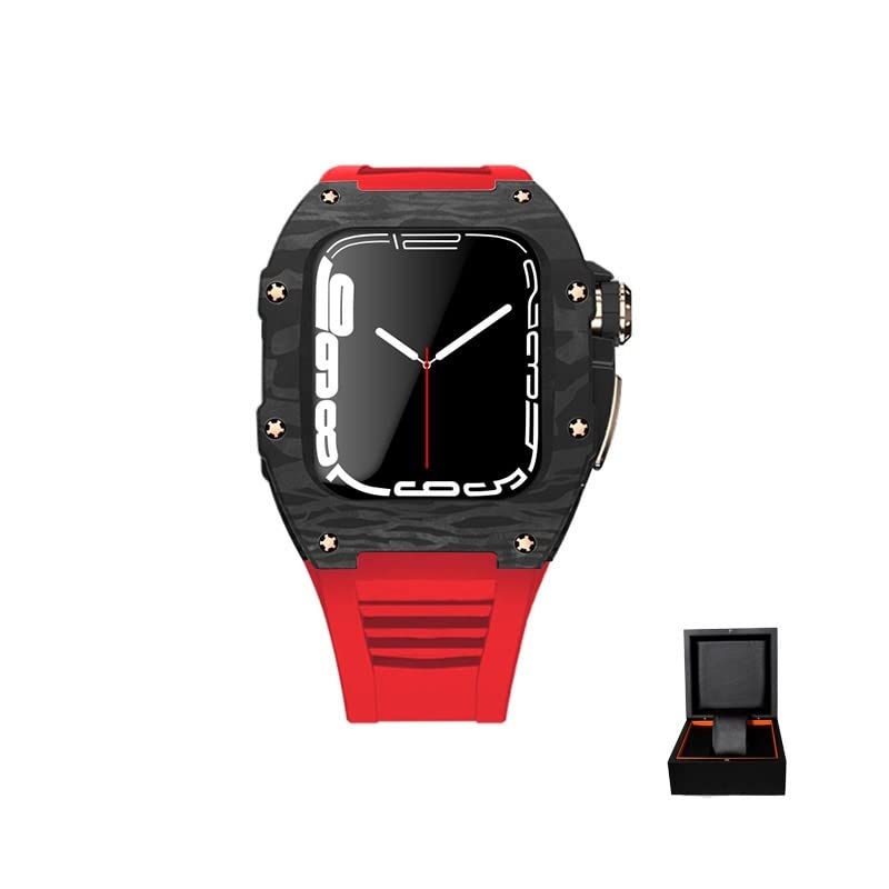 Kit boîtier en titane pour Apple Watch 45mm avec bracelet en carbone de luxe