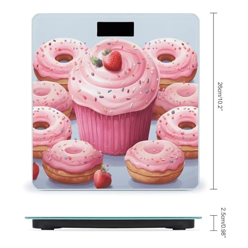 Báscula digital para cuerpo Pink Donut y Cupcake 180kg miniatura 2