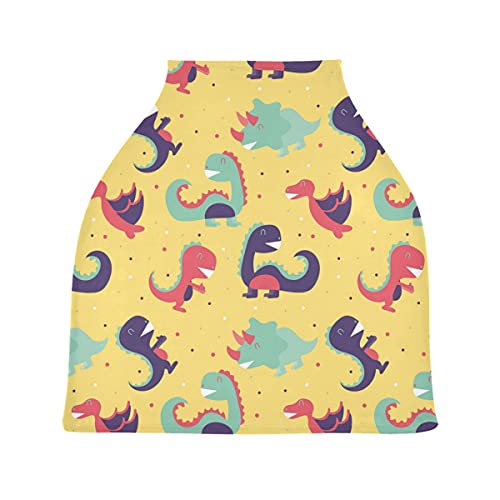 かわいい恐竜ベビーカーシートカバーキャノピー伸縮性看護カバー幼児用母乳の男の子の女の子のための通気性防風冬のスカーフ