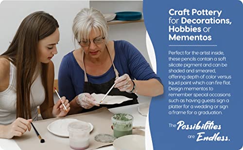 Chipigments *Set Of 10* Underglaze Pencils For Pottery And Fused Glass With Bonus Pencil Pointer File. Great Clay Tools For Pottery Glaze And Kiln Ceramics. One Underglaze Pencil Per Color. #TOP2