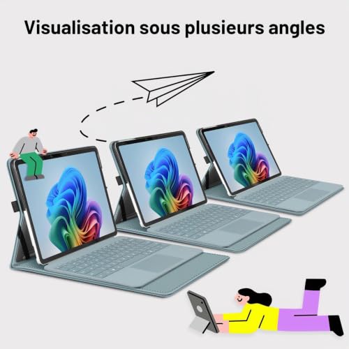 Housse Surface Pro 12 pour travailler en voyage avec support multipositions