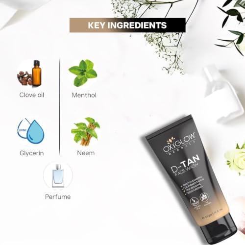 Image of OxyGlow Herbals D-Tan Face Wash 100g (Pack of 3) | Helps Removes Dirt | Brightening & Glowing Skin | Deep Cleansing | De-Pigmentation | Nourishes Skin | Skin Hydration | All Skin Type