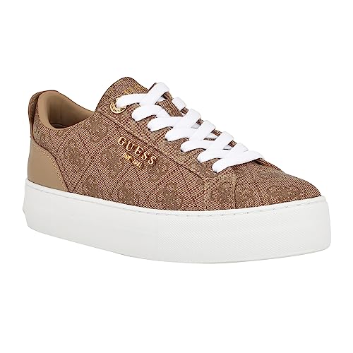 GUESS Genza, Zapatillas Mujer, Latte Multi 110, 37.5 EU